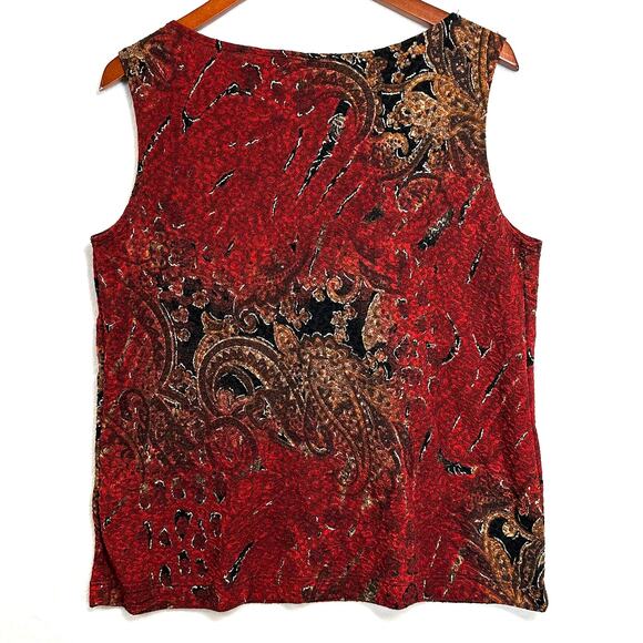 Y2K White Stag Large Retro Tank Top Red Moody Vampire Paisley Whimsygoth Animal - Picture 3 of 7